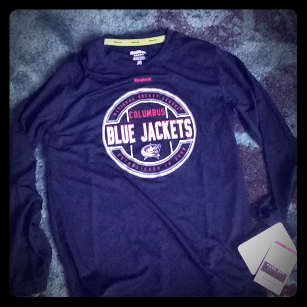 NHL Reebok Kids Med  Blue Jackets long sleeve NWT